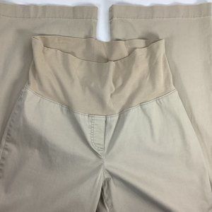 ANN TAYLOR LOFT Maternity Chino Pants Size 6 Inseam 31.5" Khaki Tan Stretch
